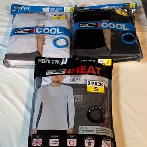 32 Degrees Men's Cool and Heat Undershirts 5-Pack - White, Black, Gray